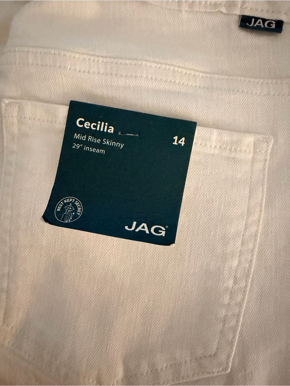 Jag Jeans Cecilia Mid Rise Skinny Jeans in White
